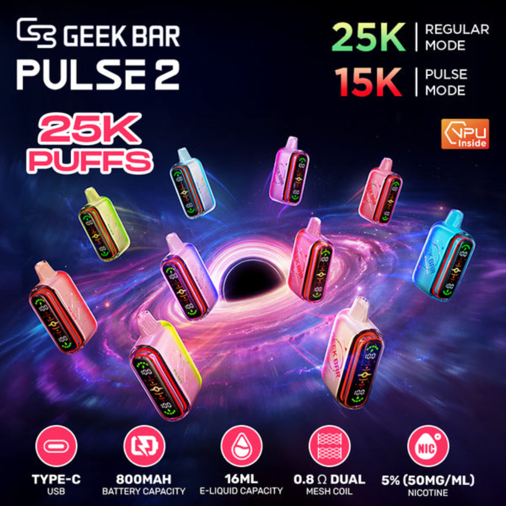 geek bar pulse ml capacity 2 25k Disposable *NEW* – Heavy Heads MN Flavors:Sakura Grape Fruity Vape Geekvape Aegis Boost: Complete