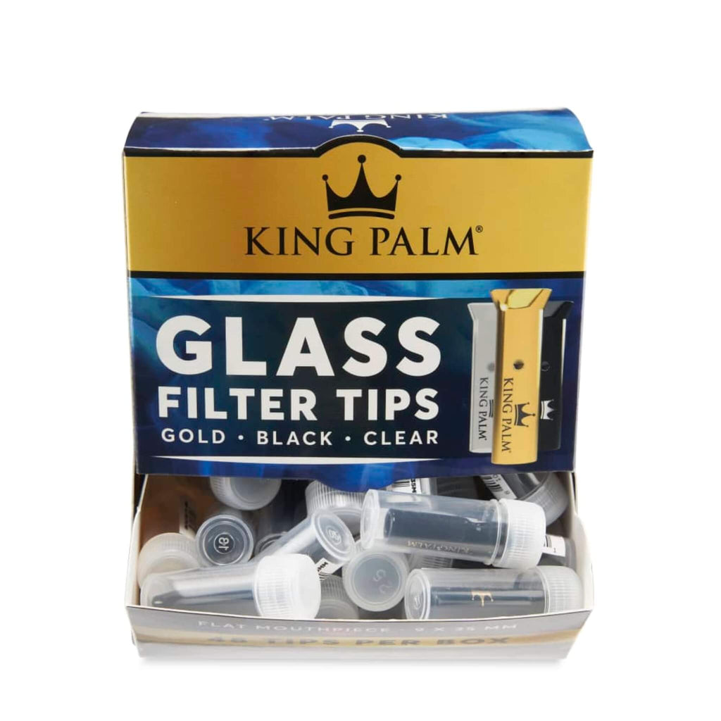 King Palm Glass Filter Tip (5 Pack) – Gold, Black, & Clear - Heavy Heads MN