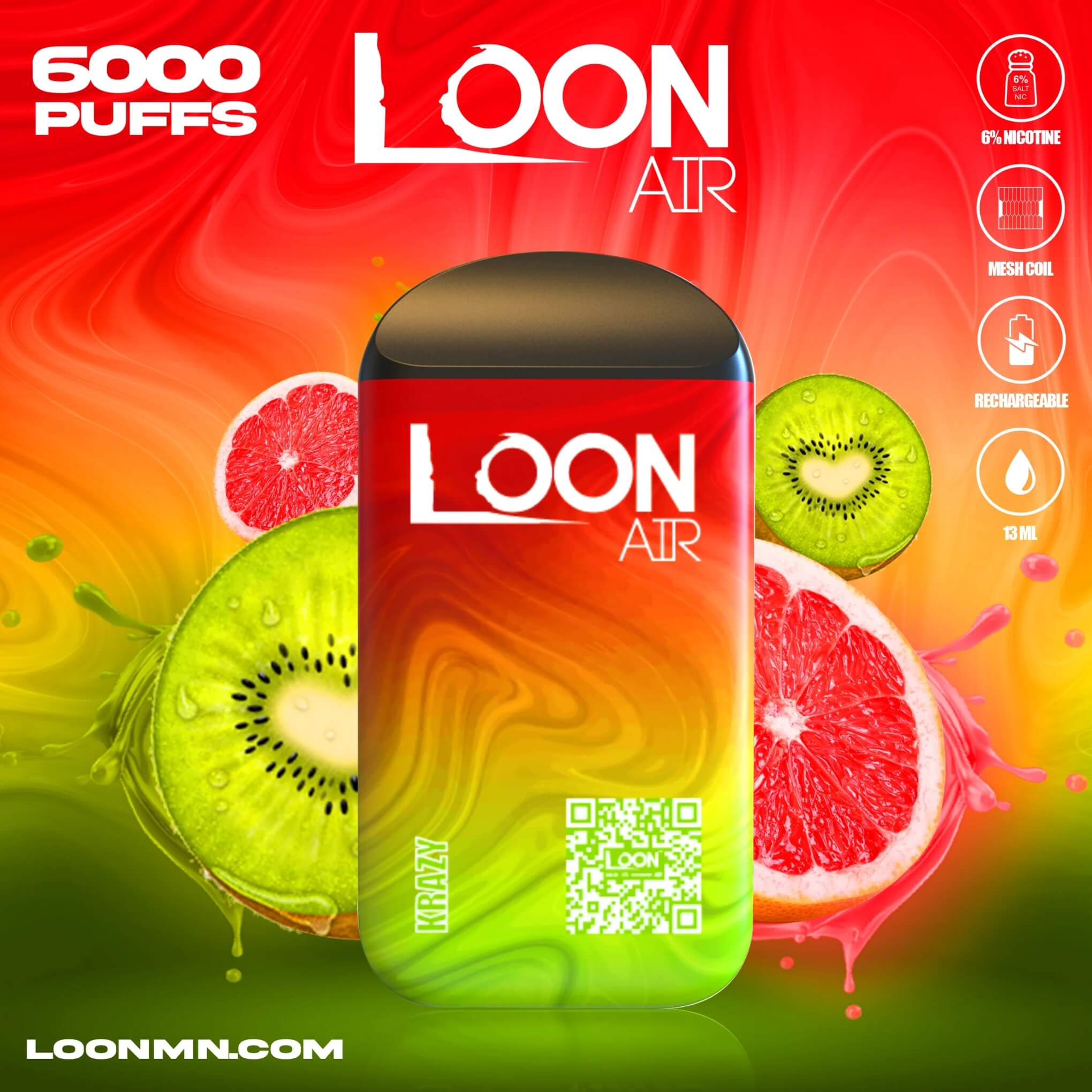 LOON AIR 6000 PUFF DISPOSABLE - Heavy Heads MN LOON AIR 6000 PUFF DISPOSABLE - Heavy Heads MN